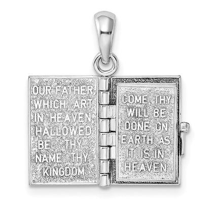 Silber/14K Bicolor De-ani Sterlingsilber Rhodiniert 3d Lords Gebet Heilig Bible mit 14K Anhänger