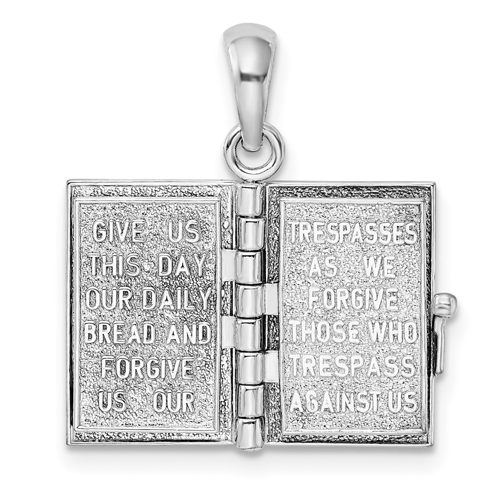 Silber/14K Bicolor De-ani Sterlingsilber Rhodiniert 3d Lords Gebet Heilig Bible mit 14K Anhänger