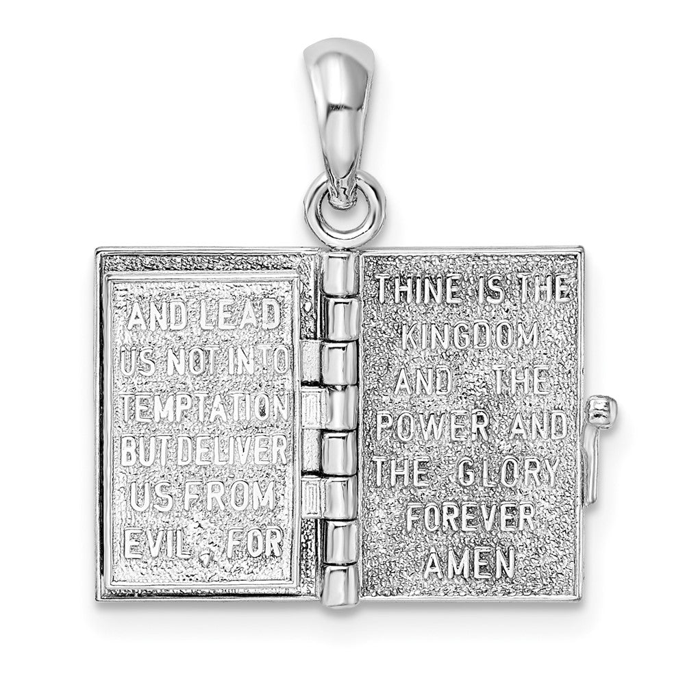 Silber/14K Bicolor De-ani Sterlingsilber Rhodiniert 3d Lords Gebet Heilig Bible mit 14K Anhänger
