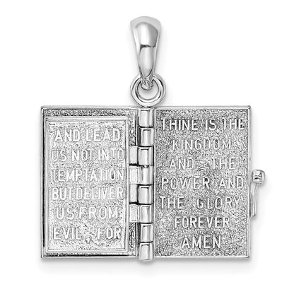 Silber/14K Bicolor De-ani Sterlingsilber Rhodiniert 3d Lords Gebet Heilig Bible mit 14K Anhänger