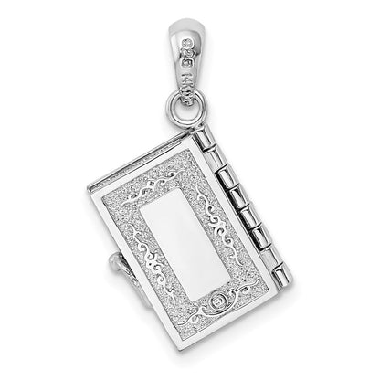 Silber/14K Bicolor De-ani Sterlingsilber Rhodiniert Poliert 3d Lords Gebet Heilig Bible Anhänger