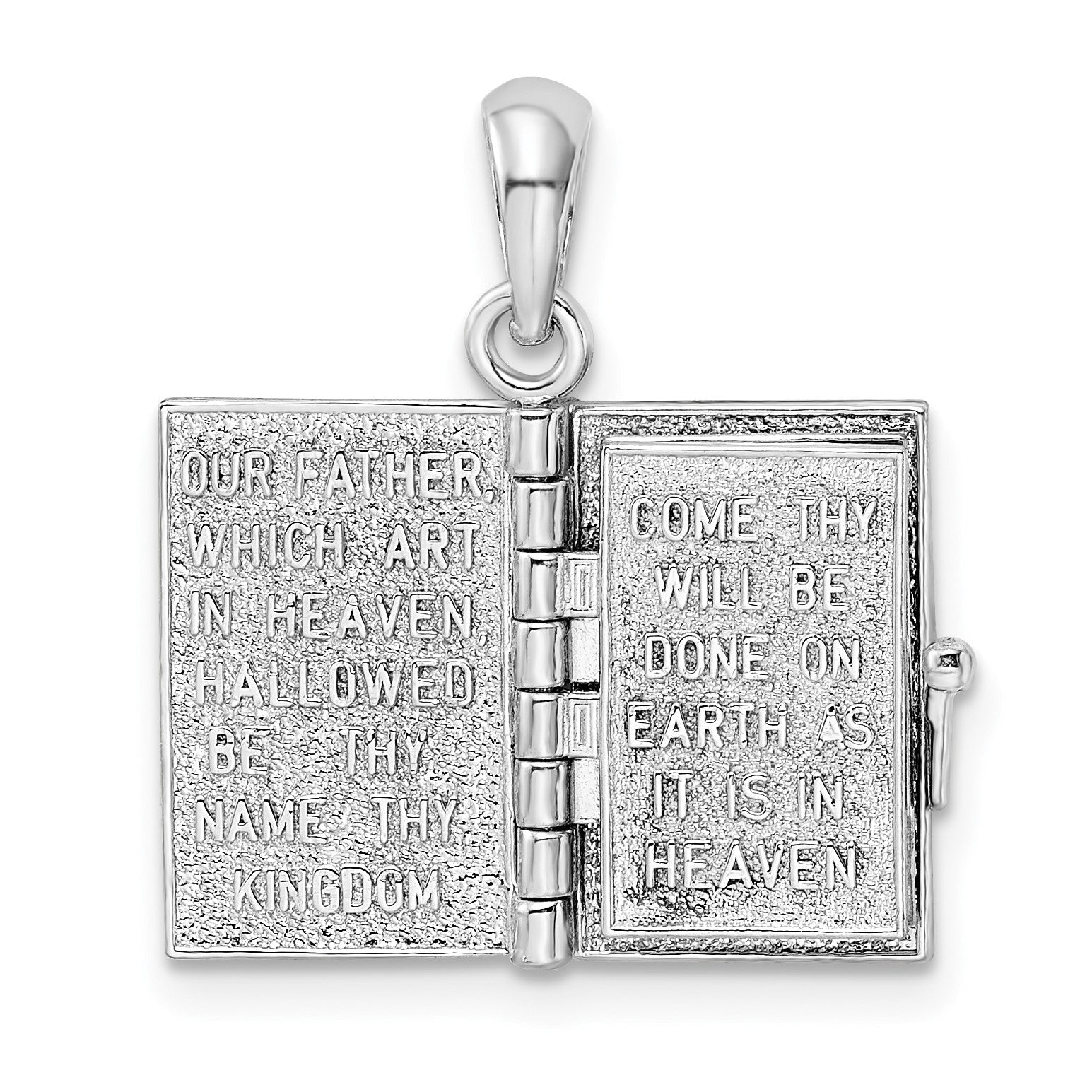 Silber/14K Bicolor De-ani Sterlingsilber Rhodiniert Poliert 3d Lords Gebet Heilig Bible Anhänger