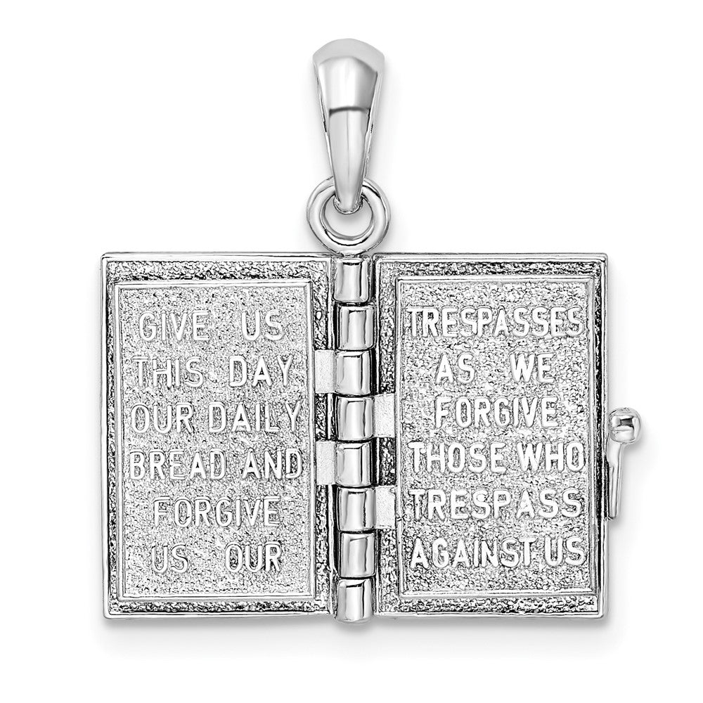 Silber/14K Bicolor De-ani Sterlingsilber Rhodiniert Poliert 3d Lords Gebet Heilig Bible Anhänger