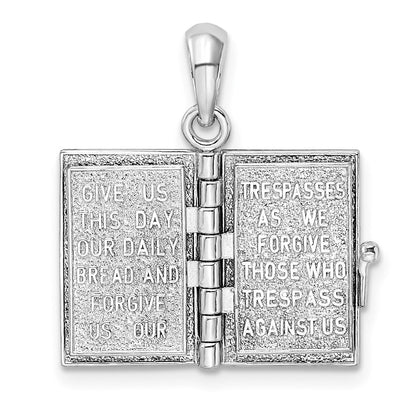 Silber/14K Bicolor De-ani Sterlingsilber Rhodiniert Poliert 3d Lords Gebet Heilig Bible Anhänger