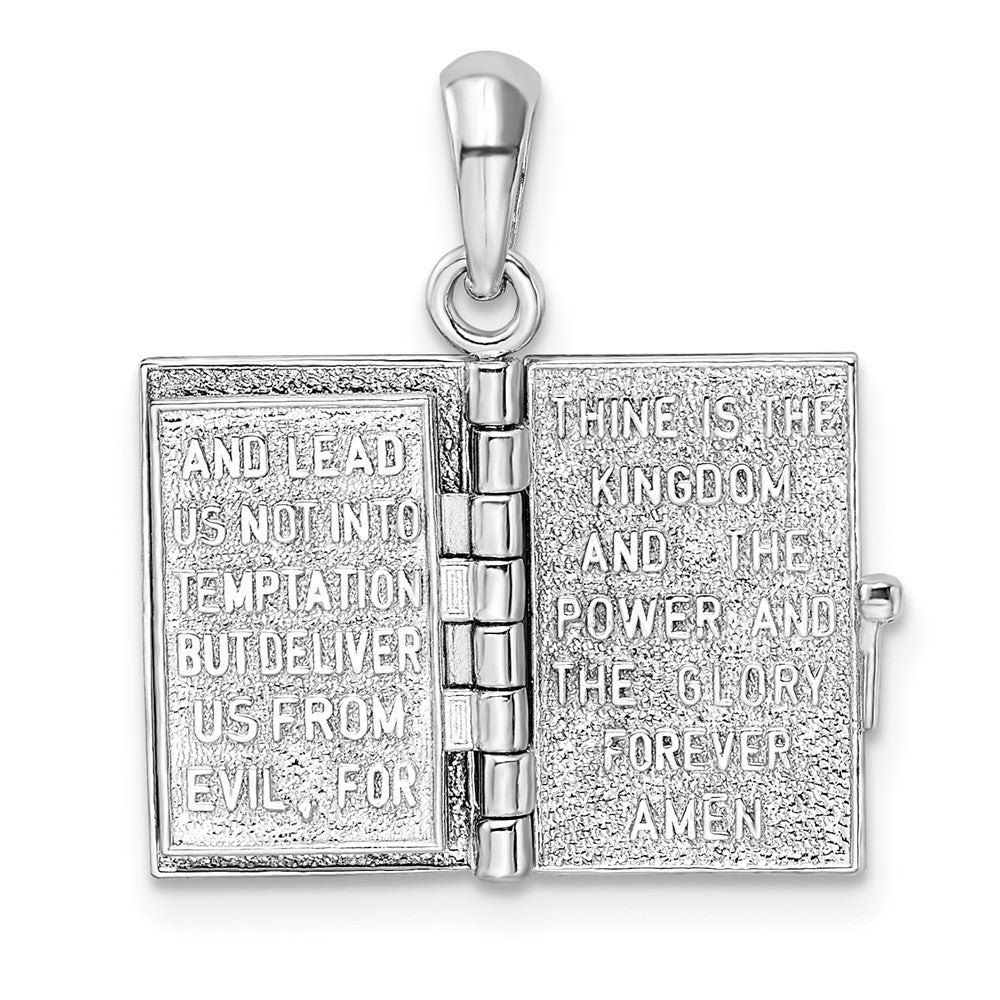 Silber/14K Bicolor De-ani Sterlingsilber Rhodiniert Poliert 3d Lords Gebet Heilig Bible Anhänger