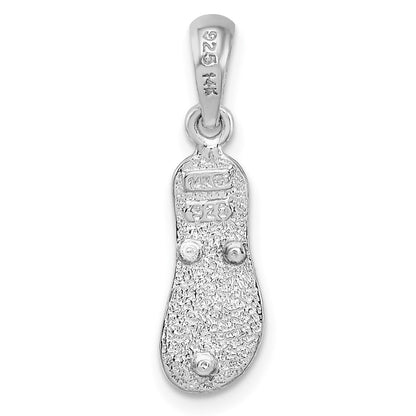 Silber/14K Bicolor De-ani Sterlingsilber Rhodiniert Strukturiert 3d Flip-flop mit 14 Straps Anhänger