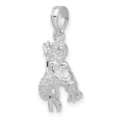 Sterlingsilber De-ani Rhodiniert Poliert 3d Aquarius Tierkreis Anhänger