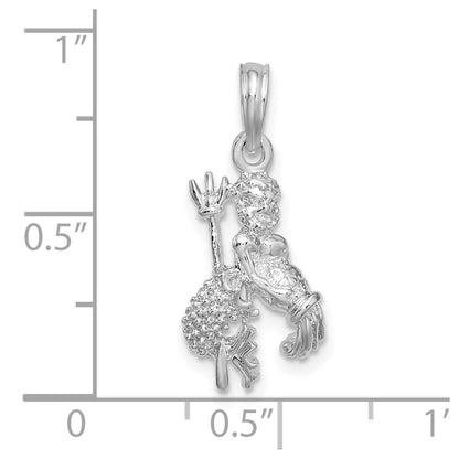 Sterlingsilber De-ani Rhodiniert Poliert 3d Aquarius Tierkreis Anhänger