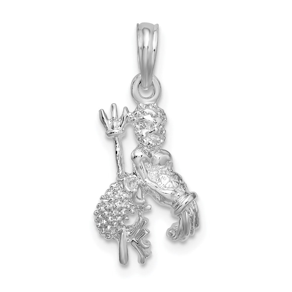 Sterlingsilber De-ani Rhodiniert Poliert 3d Aquarius Tierkreis Anhänger