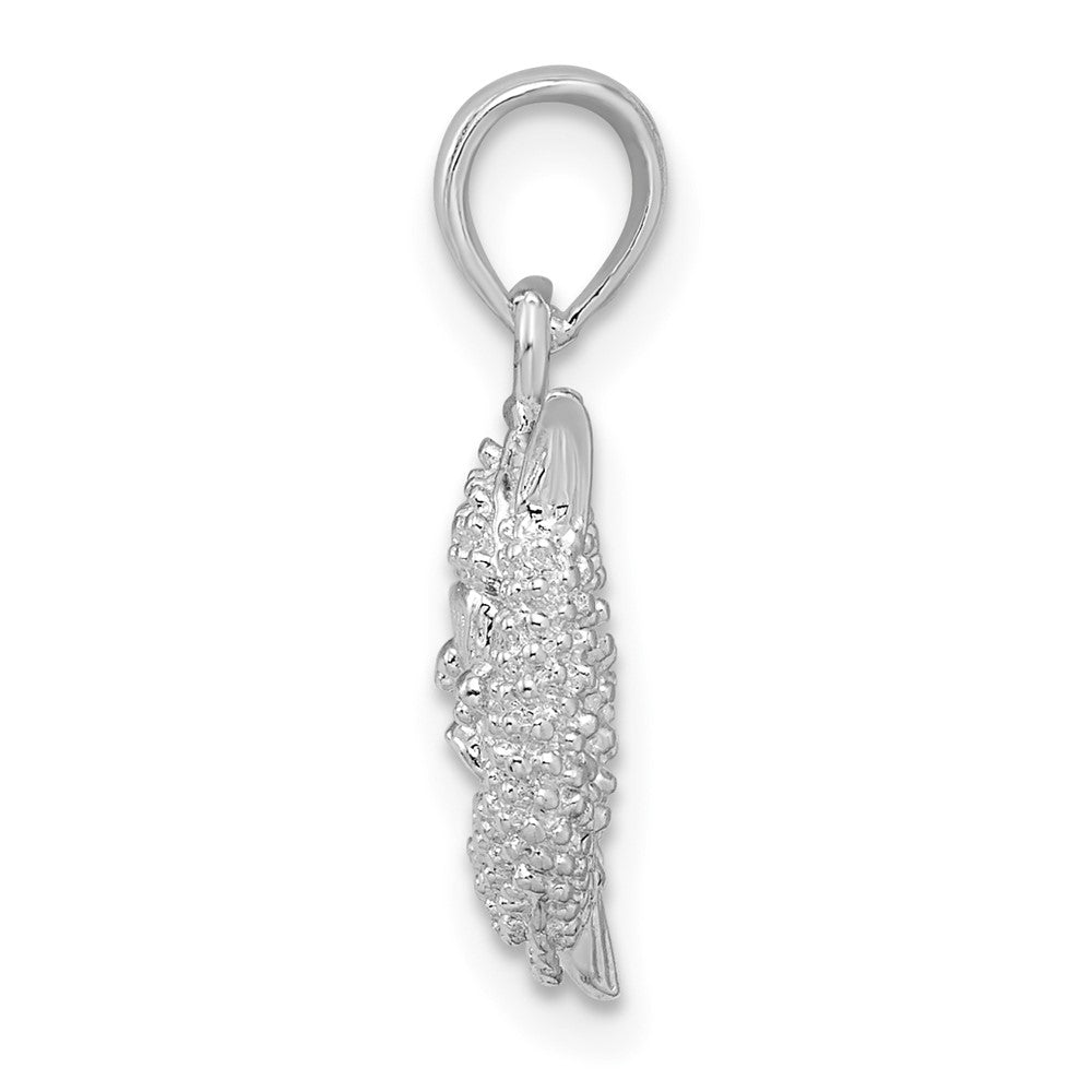 Sterlingsilber De-ani Rhodiniert Poliert 3d Pisces Tierkreis Anhänger