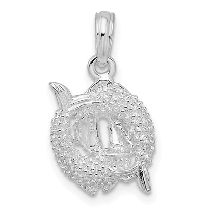 Sterlingsilber De-ani Rhodiniert Poliert 3d Pisces Tierkreis Anhänger