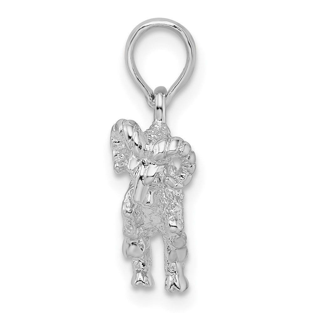 Sterlingsilber De-ani Rhodiniert Poliert 3d Aries Tierkreis Anhänger