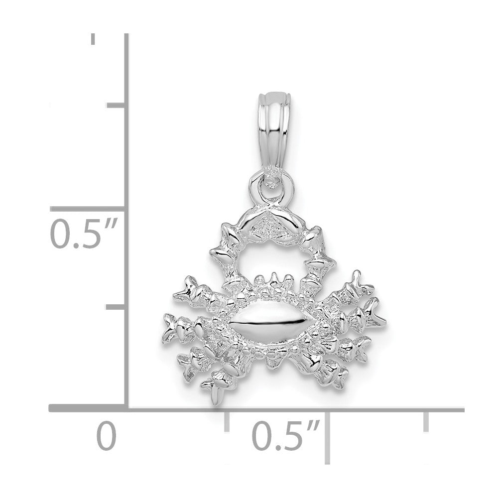 Sterlingsilber De-ani Rhodiniert Poliert 3d Cancer Tierkreis Anhänger
