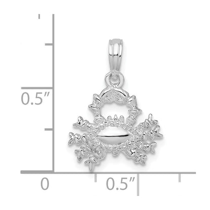 Sterlingsilber De-ani Rhodiniert Poliert 3d Cancer Tierkreis Anhänger