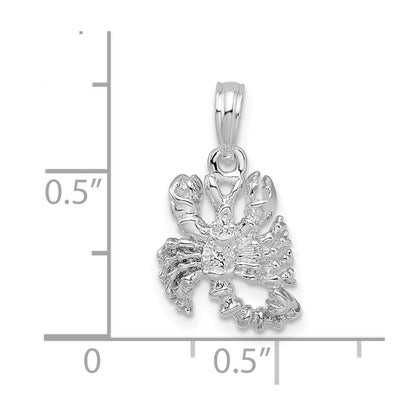 Sterlingsilber De-ani Rhodiniert Poliert 3d Scorpio Tierkreis Anhänger