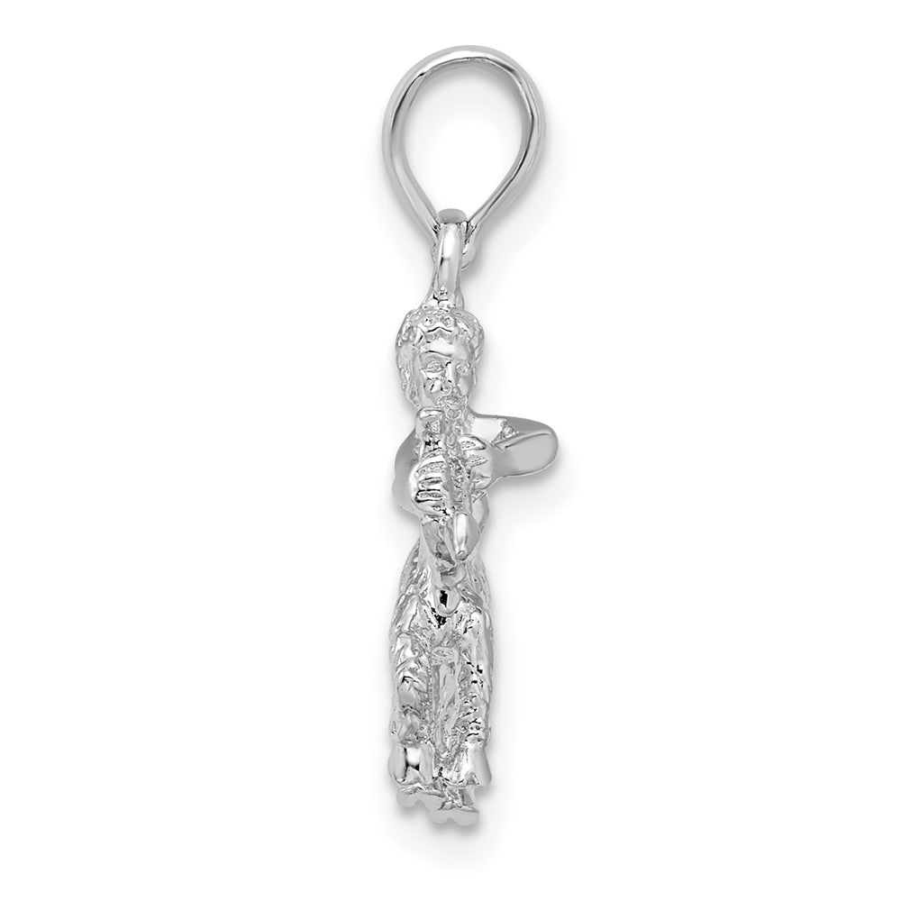 Sterlingsilber De-ani Rhodiniert Poliert 3d Sagittarius Tierkreis Anhänger