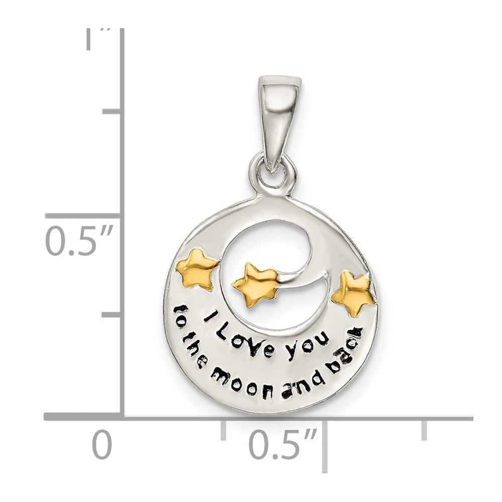 Sterlingsilber Glanz Vergoldet Liebe You To The Mond Anhänger
