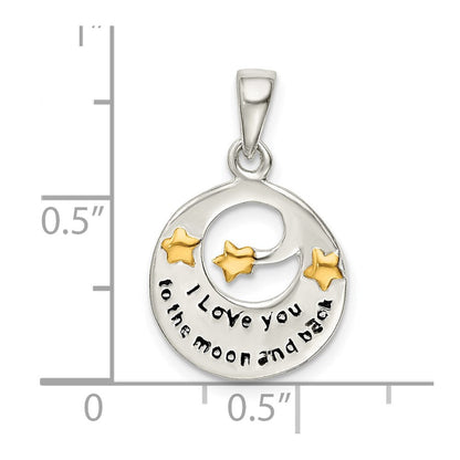 Sterlingsilber Glanz Vergoldet Liebe You To The Mond Anhänger