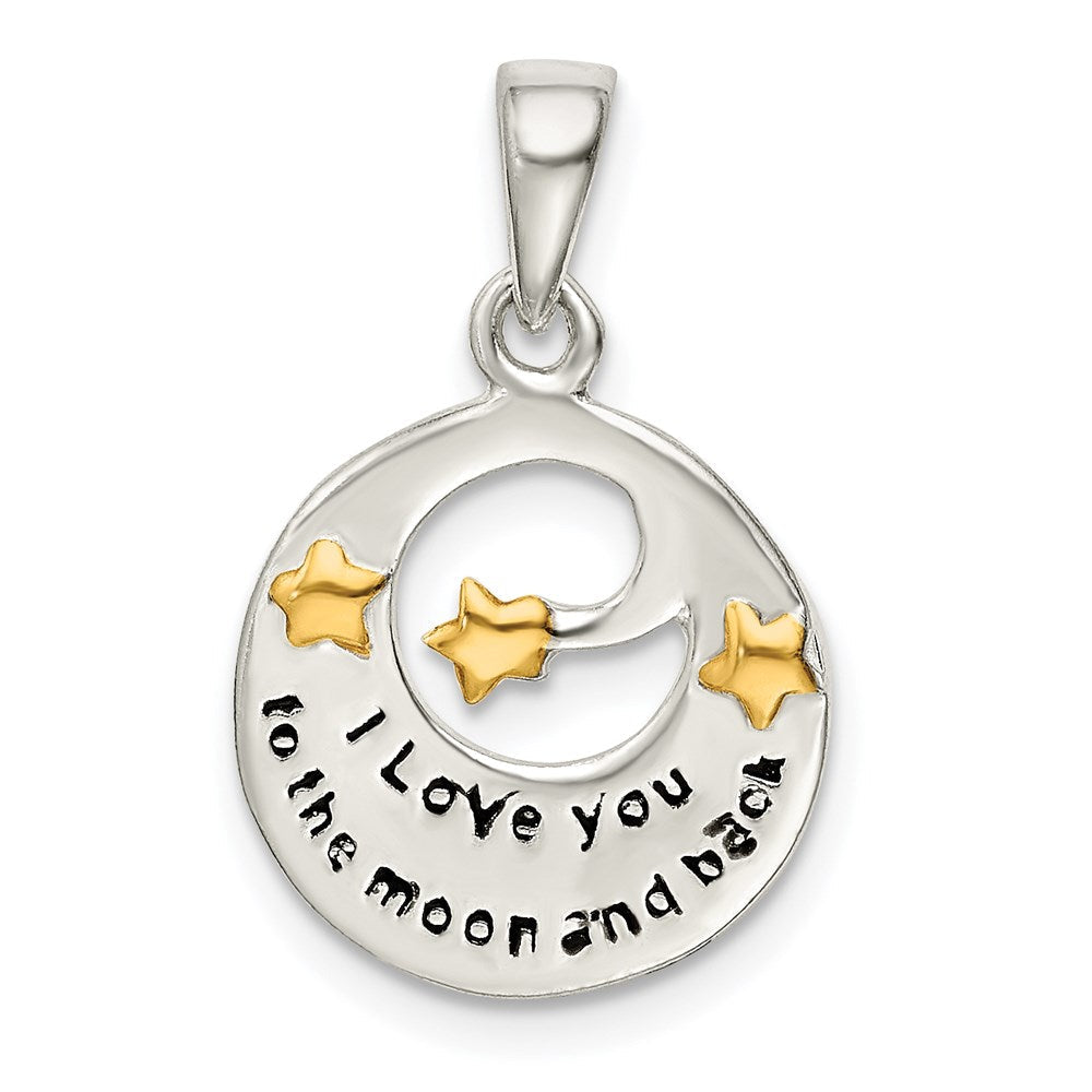 Sterlingsilber Glanz Vergoldet Liebe You To The Mond Anhänger