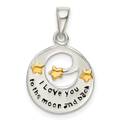 Sterlingsilber Glanz Vergoldet Liebe You To The Mond Anhänger