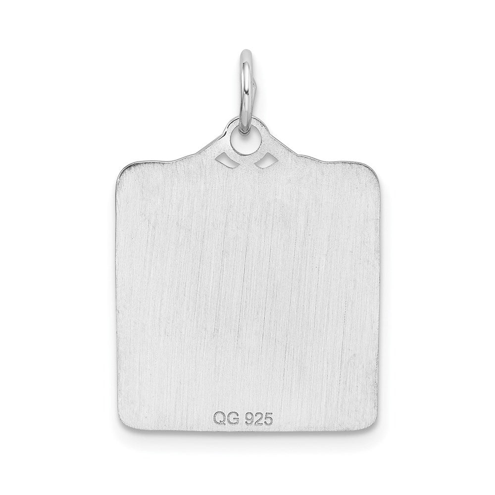 Sterlingsilber Ss Rhodiniert-plt Rosa Birth Certificate Poliert Vorderseite/satin Rückseite Charm