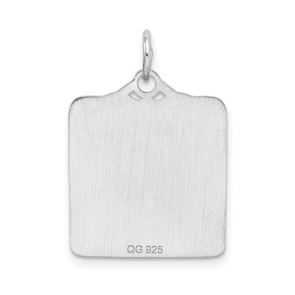 Sterlingsilber Ss Rhodiniert-plt Rosa Birth Certificate Poliert Vorderseite/satin Rückseite Charm