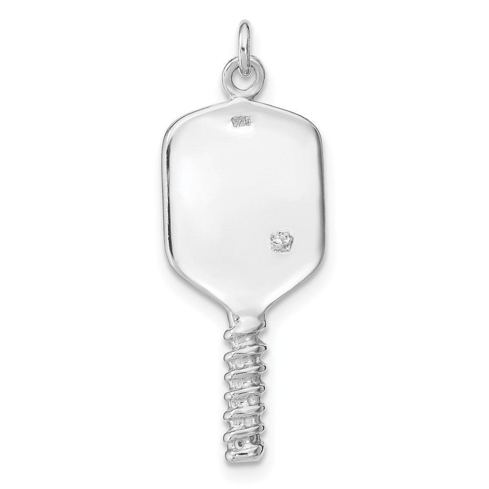 Sterlingsilber Emaille Pickleball Charm