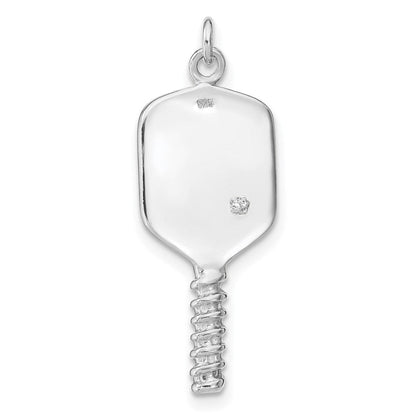 Sterlingsilber Emaille Pickleball Charm