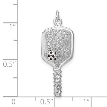 Sterlingsilber Emaille Pickleball Charm