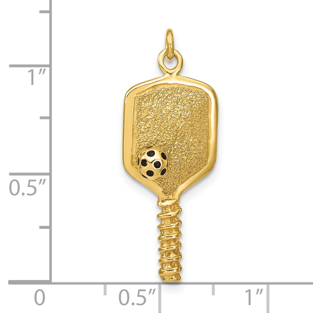Ss/vergoldet Sterlingsilber Goldfarben und Emaille Pickleball Charm