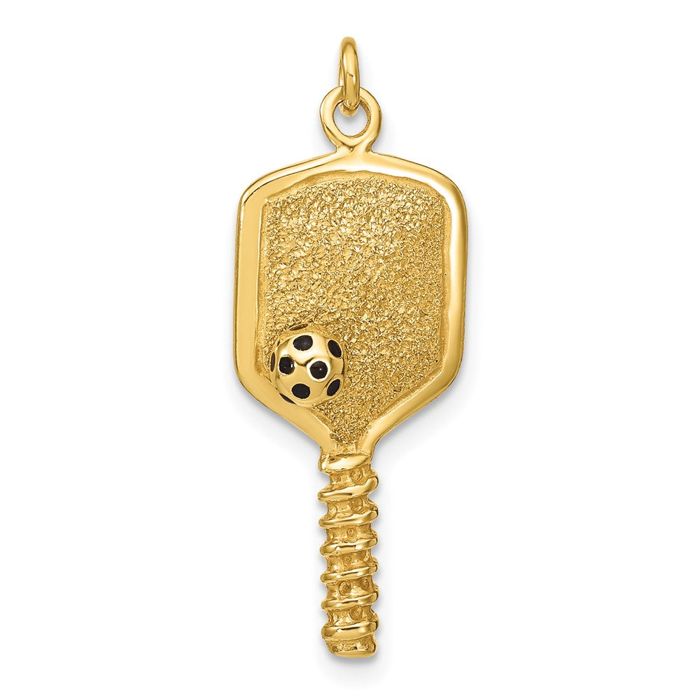 Ss/vergoldet Sterlingsilber Goldfarben und Emaille Pickleball Charm