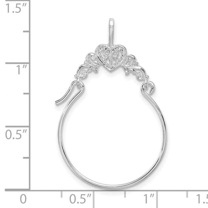Sterlingsilber De-ani Rhodiniert Poliert Herz mit Ranke Charm Halter