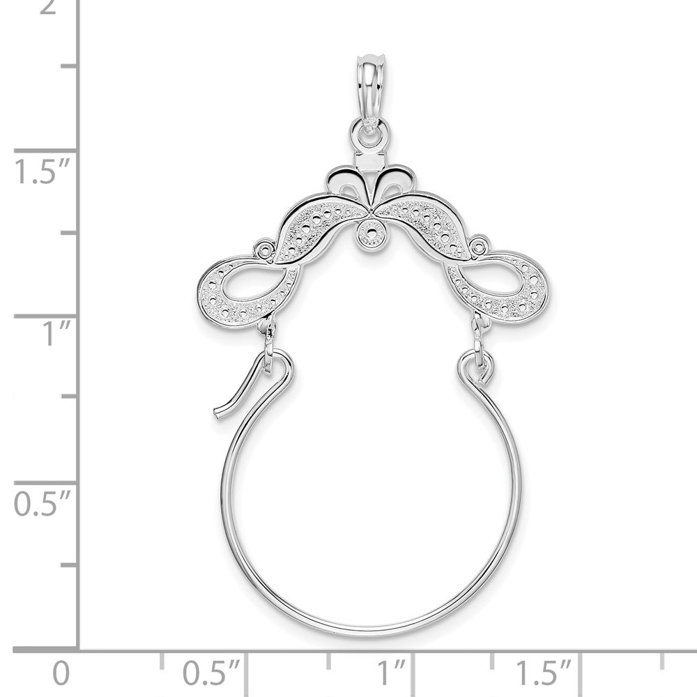 Sterlingsilber De-ani Rhodiniert Poliert Gekugelt Ranke Design Charm Halter
