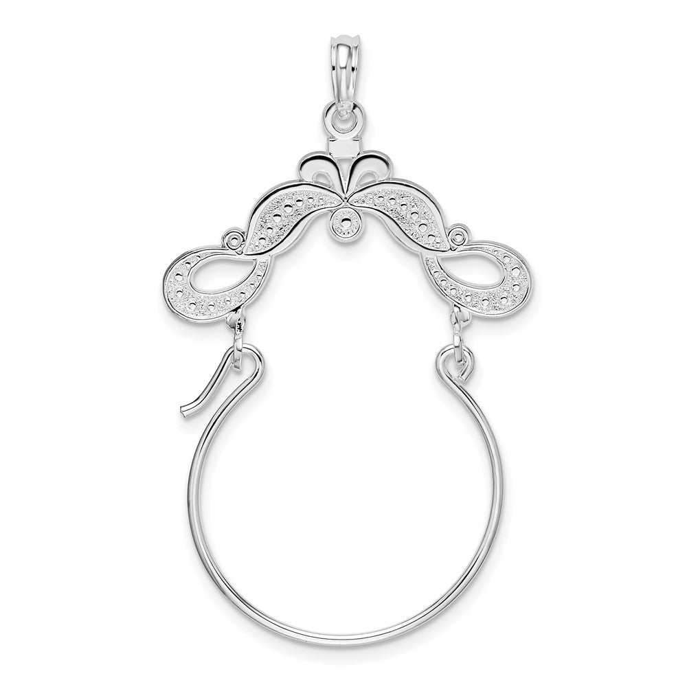Sterlingsilber De-ani Rhodiniert Poliert Gekugelt Ranke Design Charm Halter