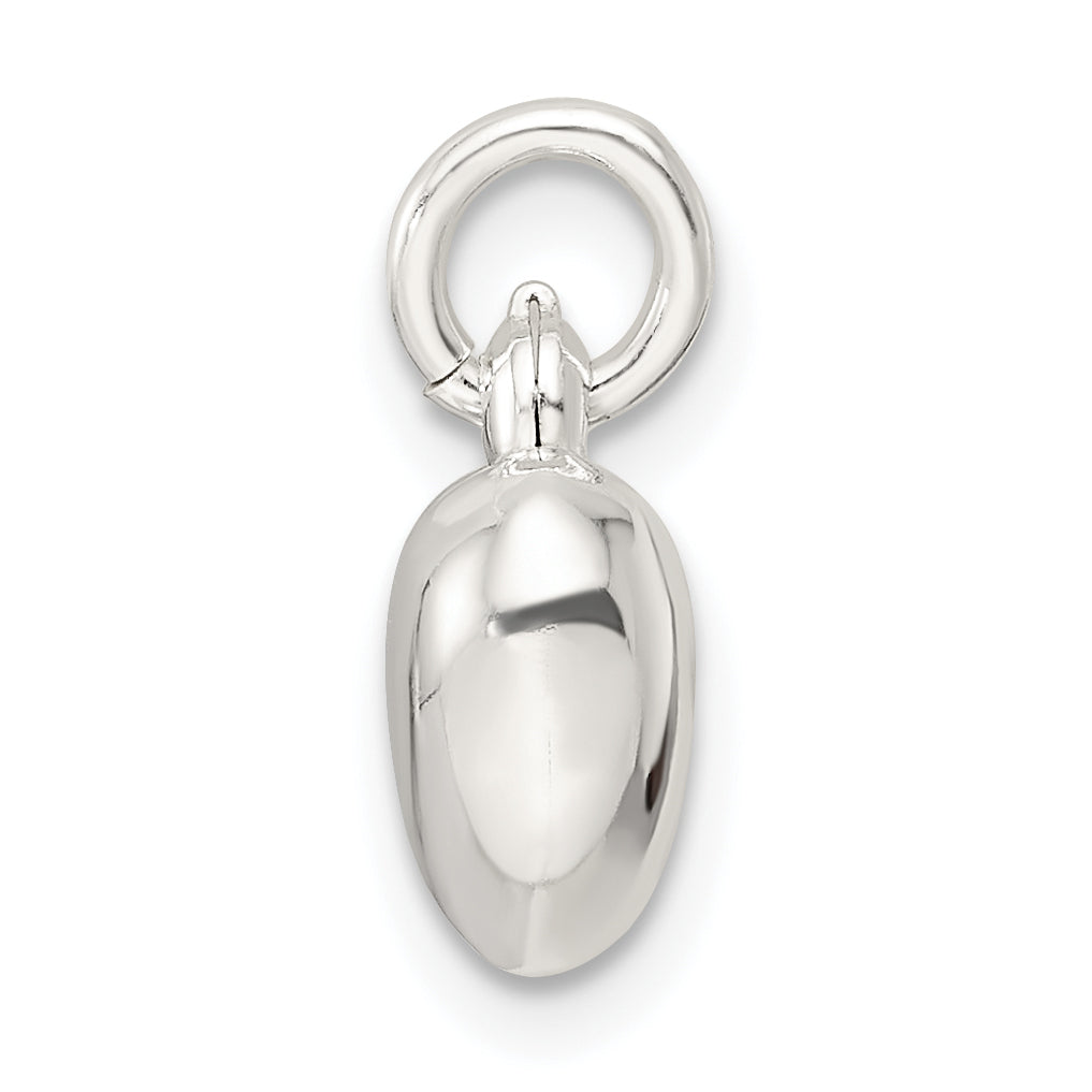 Sterlingsilber Gewölbt Herz Charm