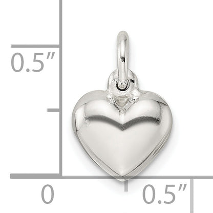 Sterlingsilber Gewölbt Herz Charm