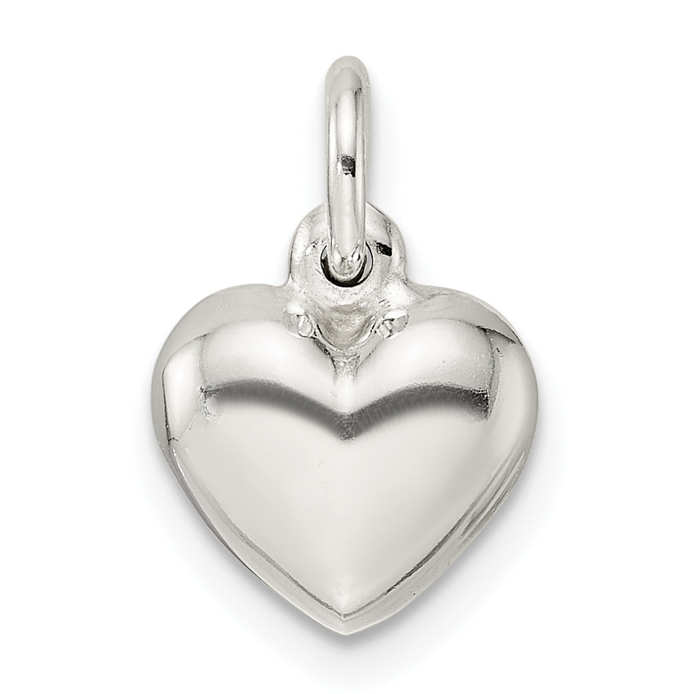 Sterlingsilber Gewölbt Herz Charm