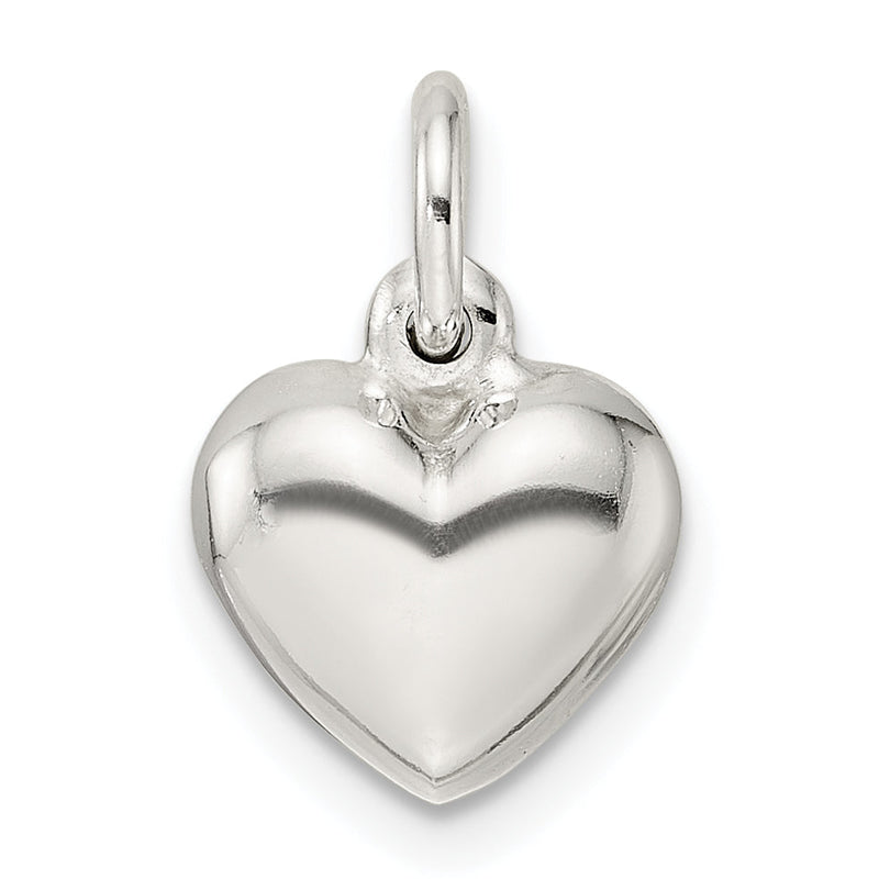 Sterlingsilber Gewölbt Herz Charm