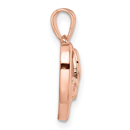Sterlingsilber Roséfarben Zirkonia Liebe Herz Anhänger