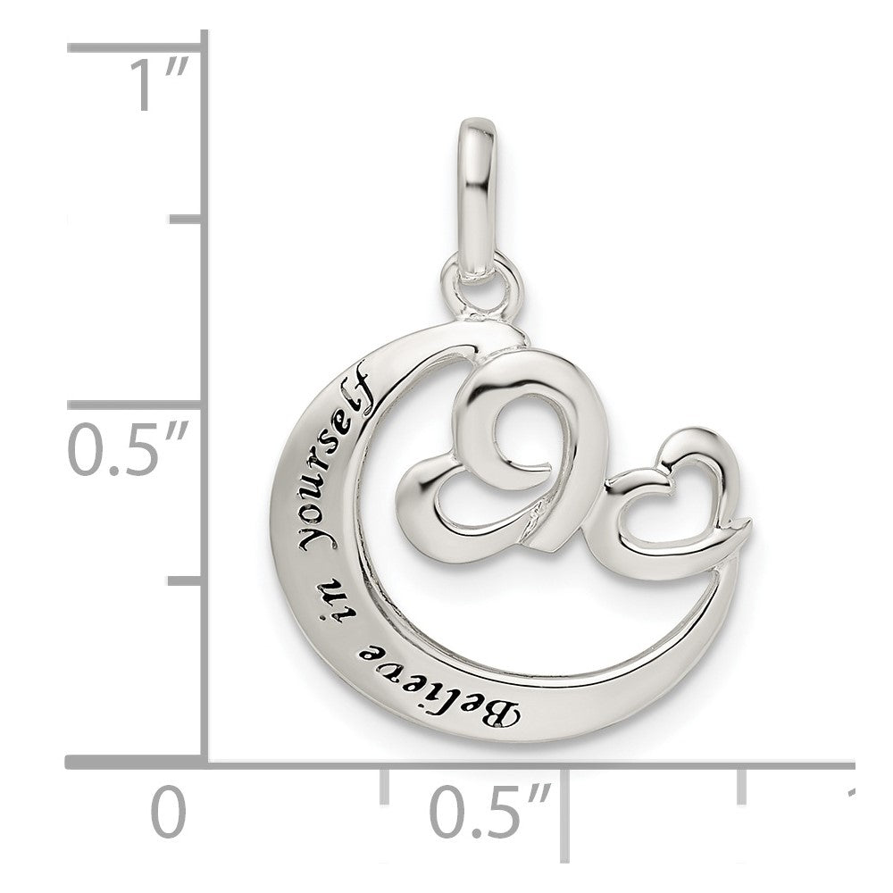 Sterlingsilber Herz Glaube in Yourself Anhänger