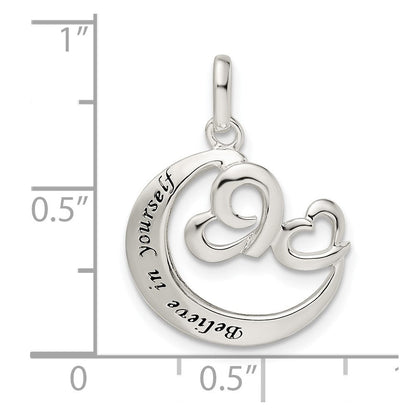 Sterlingsilber Herz Glaube in Yourself Anhänger
