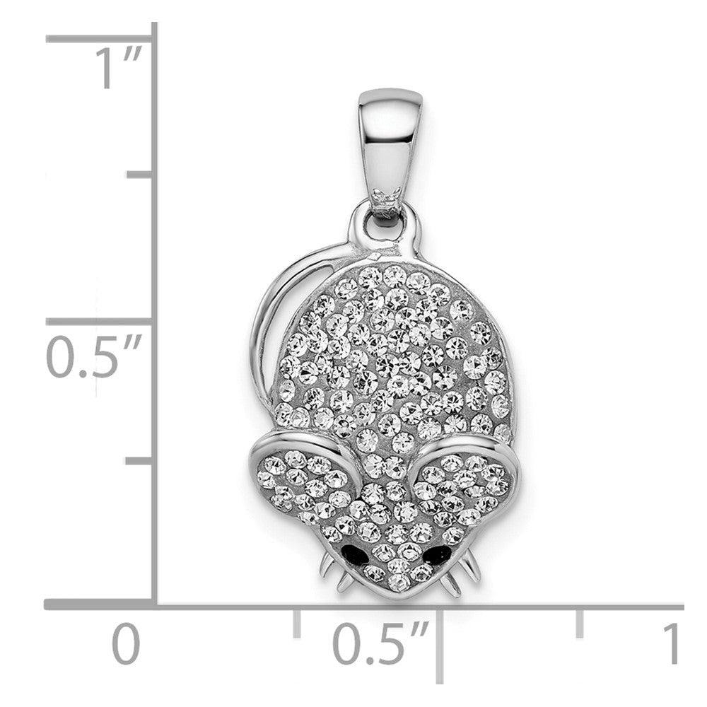 Sterlingsilber Rhodiniert Preciosa Kristall Maus Anhänger