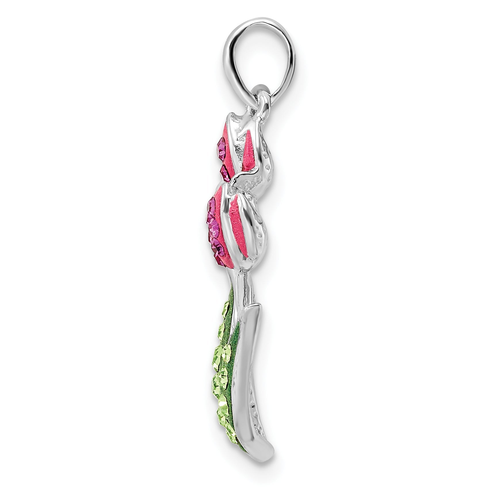 Sterlingsilber Rhodiniert Preciosa Kristall Tulips Anhänger