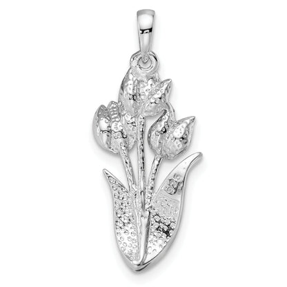 Sterlingsilber Rhodiniert Preciosa Kristall Tulips Anhänger