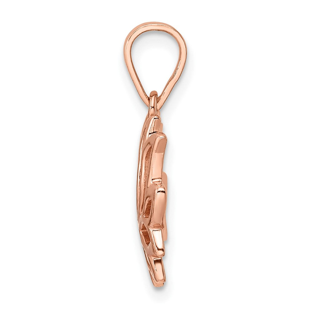 Sterlingsilber Roséfarben Glanz Vergoldet Lotus Anhänger