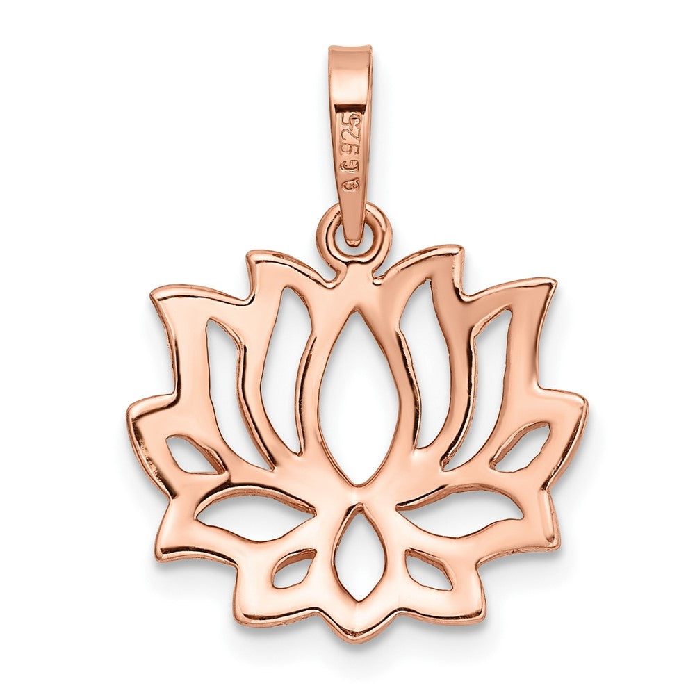 Sterlingsilber Roséfarben Glanz Vergoldet Lotus Anhänger