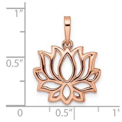 Sterlingsilber Roséfarben Glanz Vergoldet Lotus Anhänger