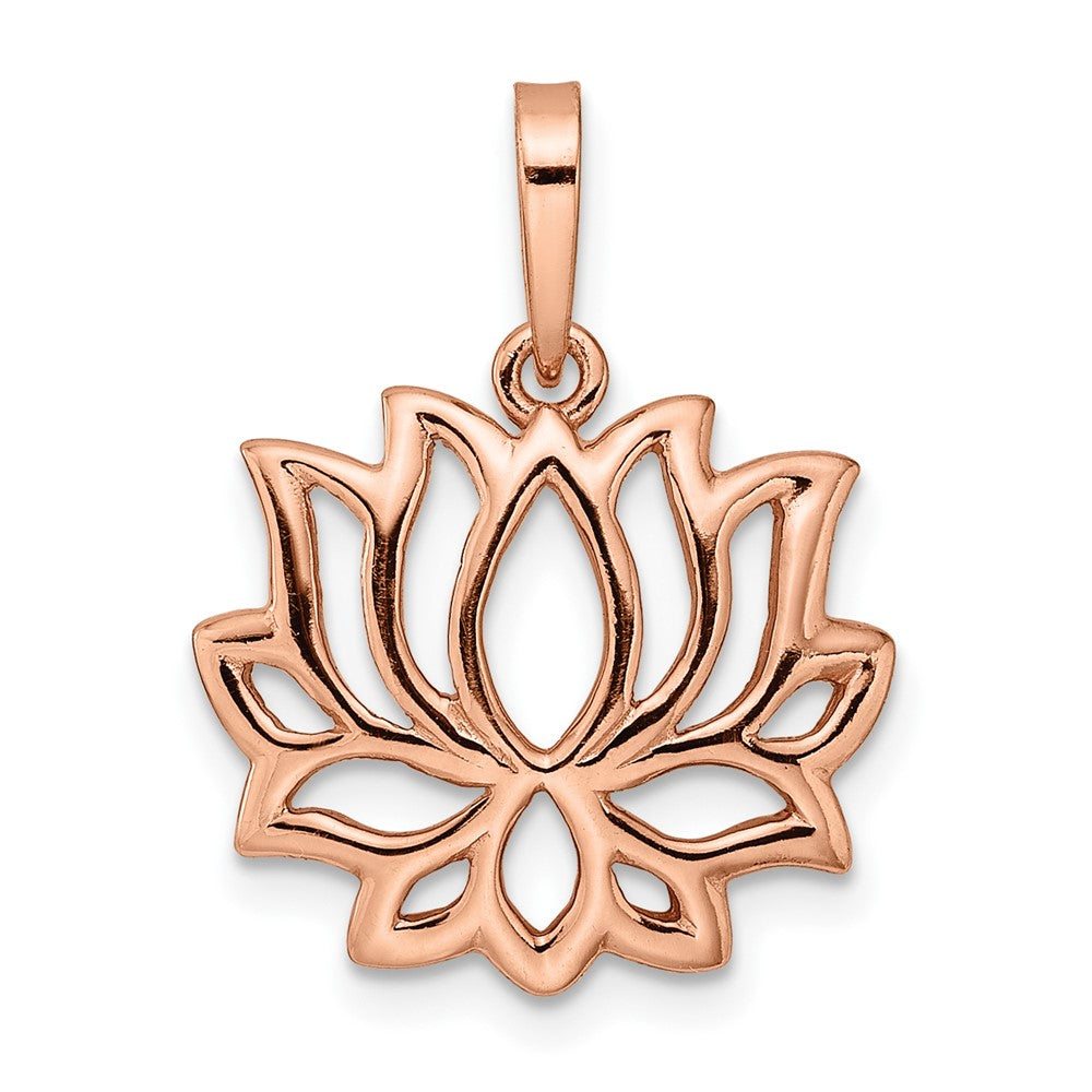 Sterlingsilber Roséfarben Glanz Vergoldet Lotus Anhänger