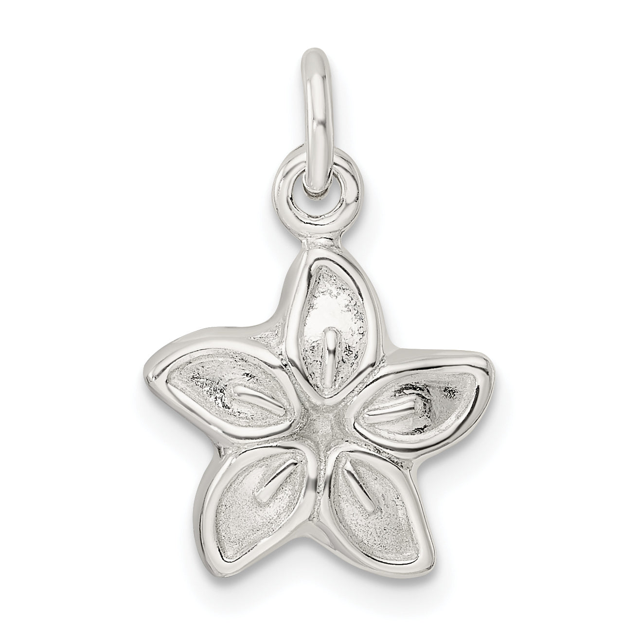 Sterlingsilber Gewölbt Blume Charm
