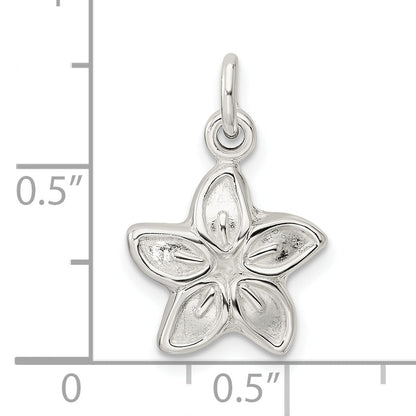 Sterlingsilber Gewölbt Blume Charm